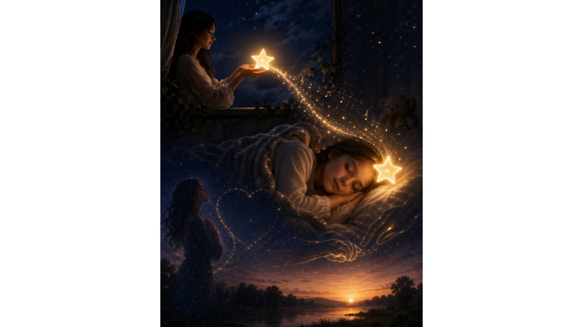 Tőkés Liliána: Küldök neked egy csillagot... című vers illusztrációja a Múzsák Könyvtárában