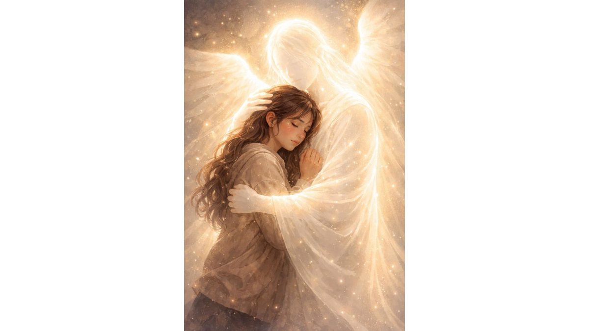 Márkus Katalin/Kata/: Angyal anyám című vers illusztrációja a Múzsák Könyvtárában