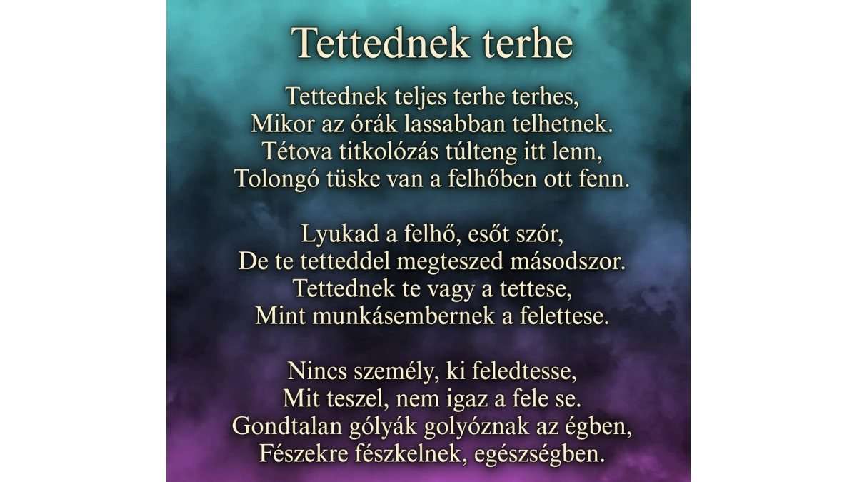 Papp Barbara: Tettednek terhe című vers illusztrációja a Múzsák Könyvtárában