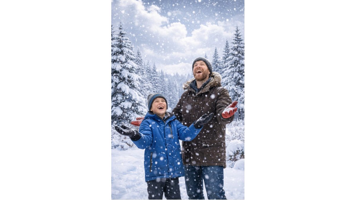 Antal Izsó: Hóesés című vers illusztrációja a Múzsák Könyvtárában