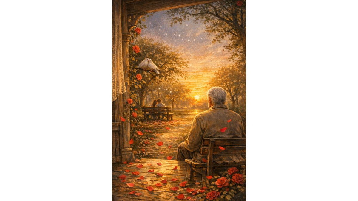 Rencsy Diamond: Emlékeim tornácán című vers illusztrációja a Múzsák Könyvtárában