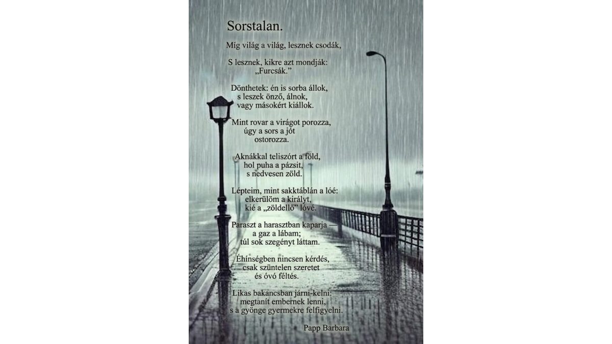 Papp Barbara: Sorstalan című vers illusztrációja a Múzsák Könyvtárában