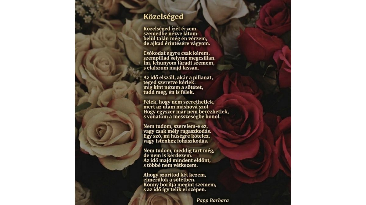 Papp Barbara: Közelséged című vers illusztrációja a Múzsák Könyvtárában