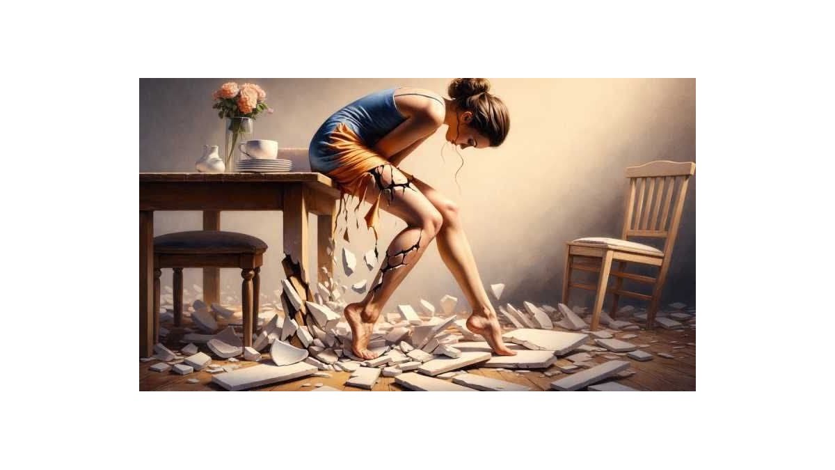 Baginé T. Szilvia: A fájdalom című vers illusztrációja a Múzsák Könyvtárában