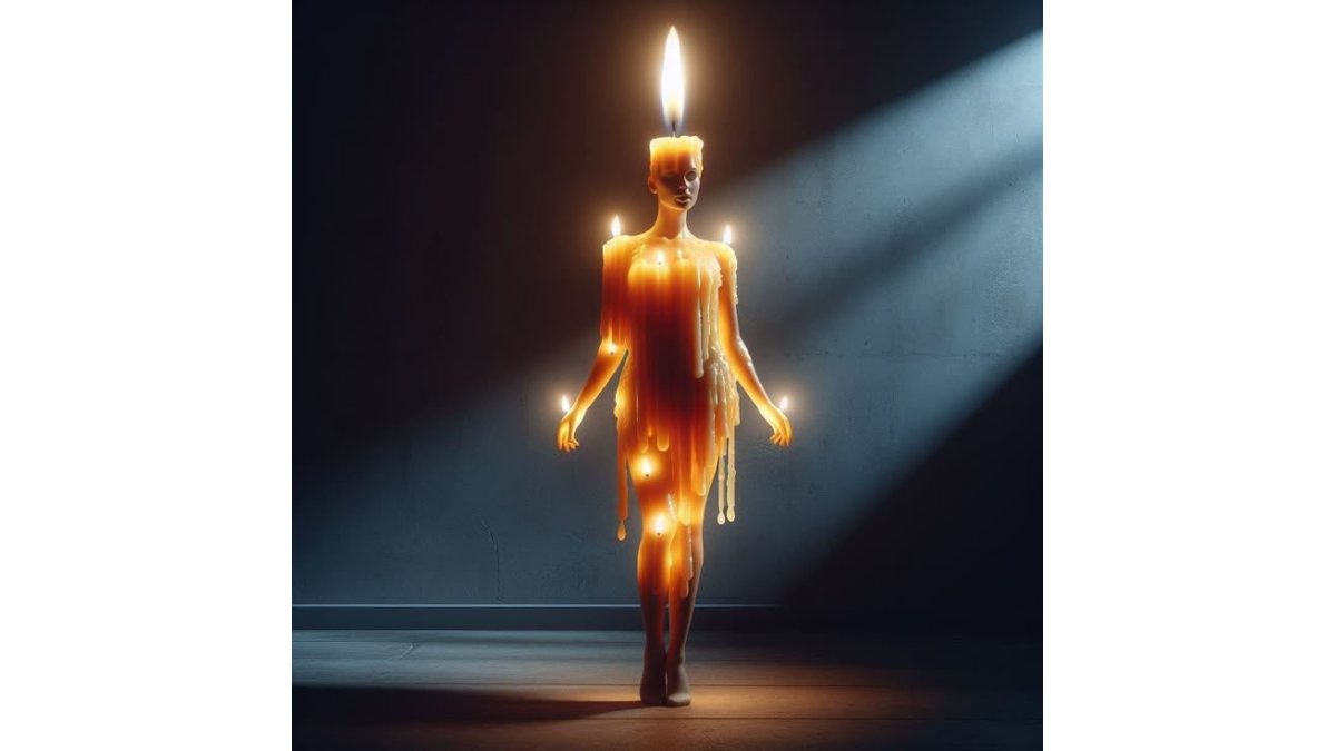 Aurora Amelia Joplin: Gyertyalény című vers illusztrációja a Múzsák Könyvtárában