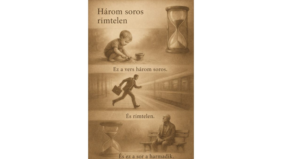 Robert Mygreen: Három soros rímtelen című vers illusztrációja a Múzsák Könyvtárában