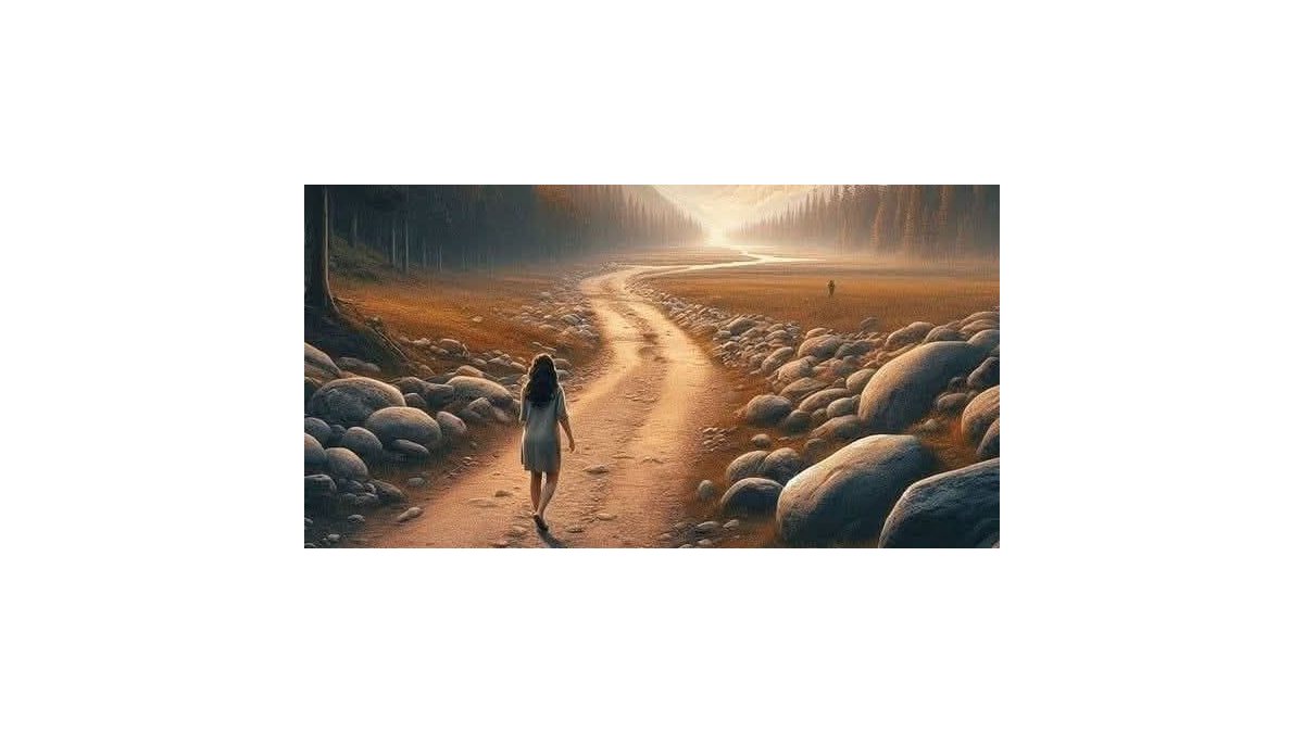 Bandics Zsuzsanna: Magányos vándor című vers illusztrációja a Múzsák Könyvtárában