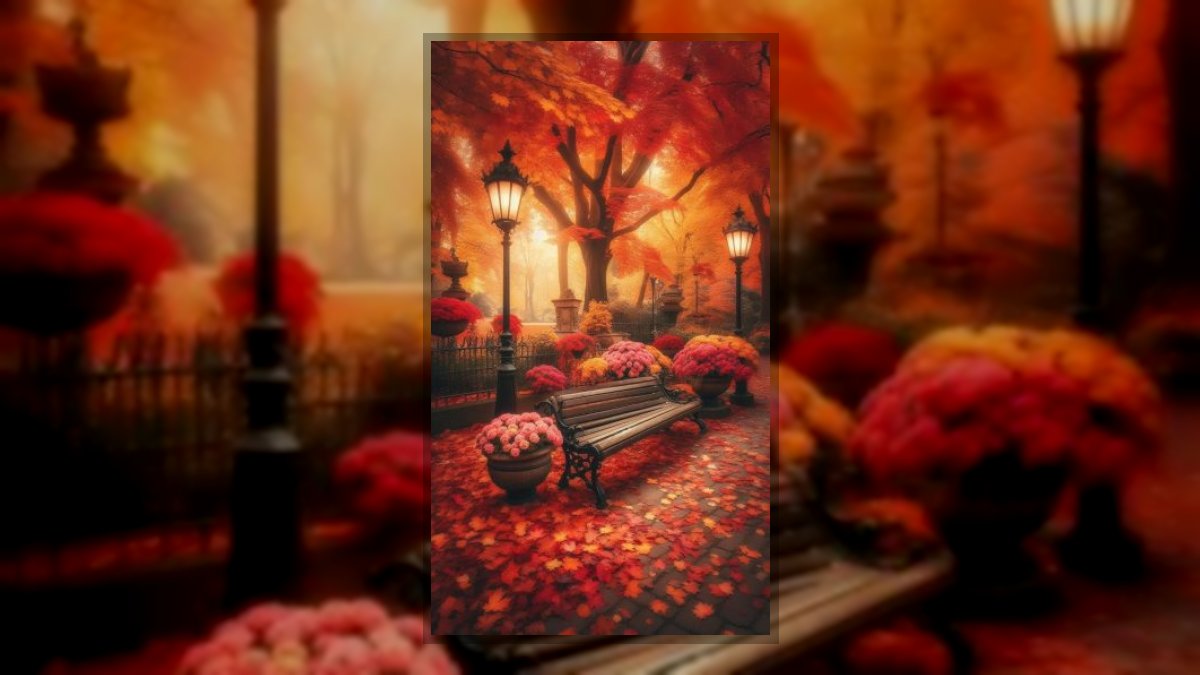 Gábor Edit: Az év utolsó virágai című vers illusztrációja a Múzsák Könyvtárában