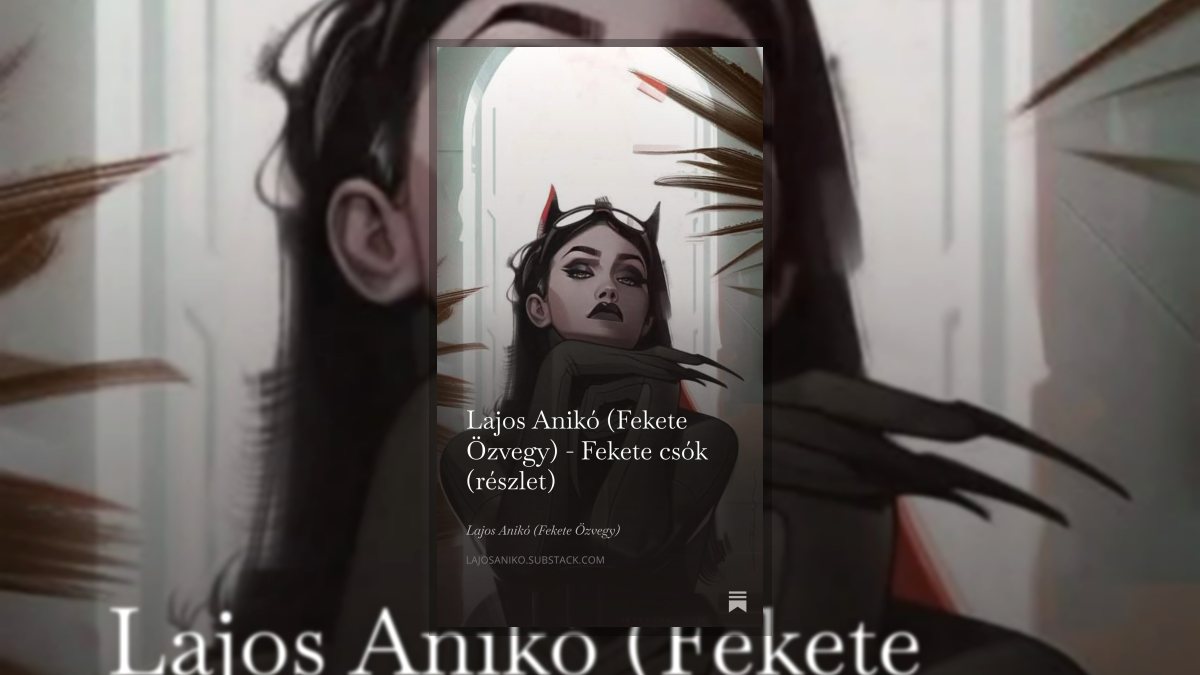 Lajos Anikó: Fekete csók című vers illusztrációja a Múzsák Könyvtárában