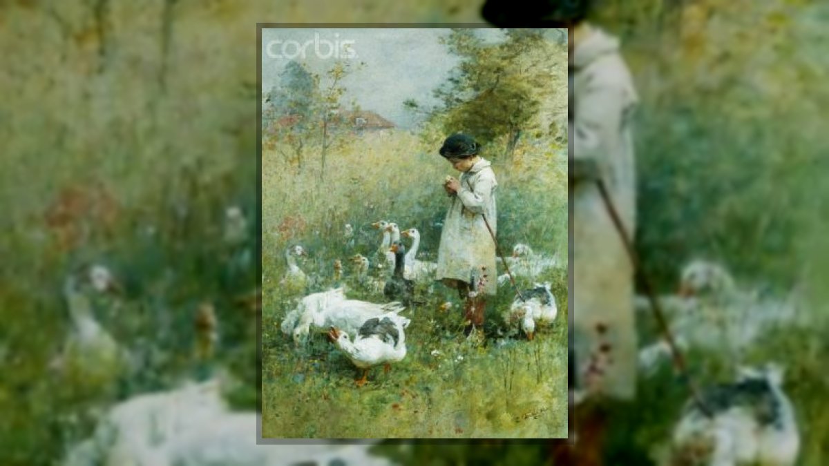 Márkus Katalin/Kata/: Libapásztorlányka voltam című vers illusztrációja a Múzsák Könyvtárában