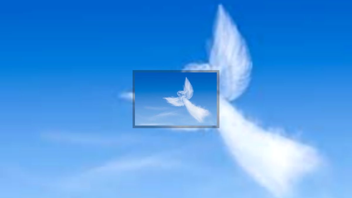 Magdus Melinda: Őrangyal ölében című vers illusztrációja a Múzsák Könyvtárában