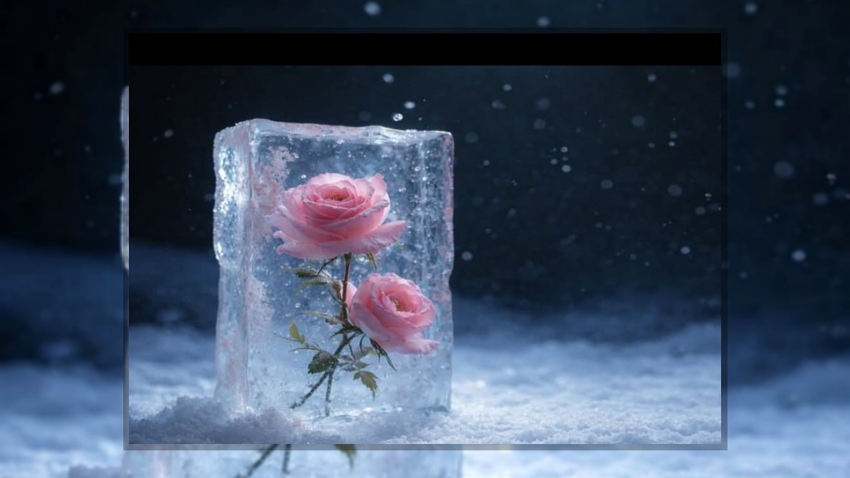 Vizkeleti Erzsébet: Jégvirág az ablakon című vers illusztrációja a Múzsák Könyvtárában