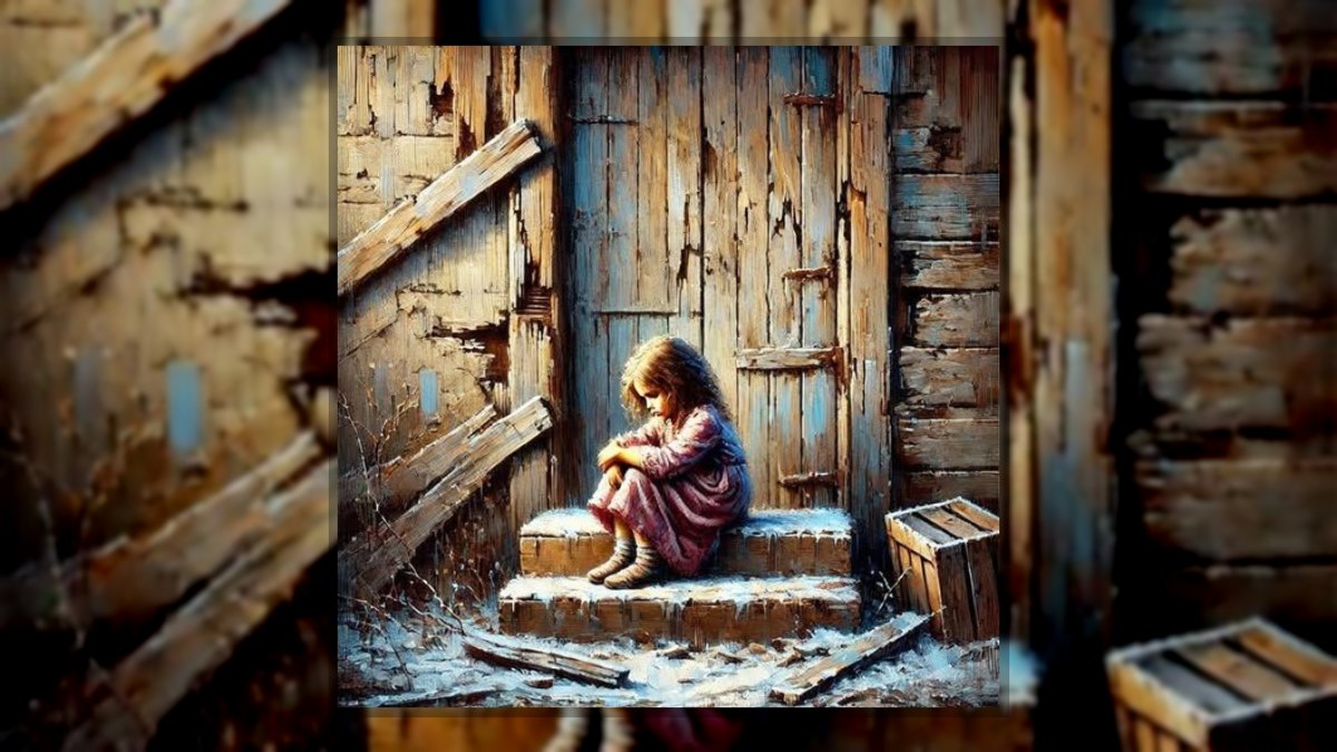 Garami Nelli: Egy angyal könyörgése című vers illusztrációja a Múzsák Könyvtárában