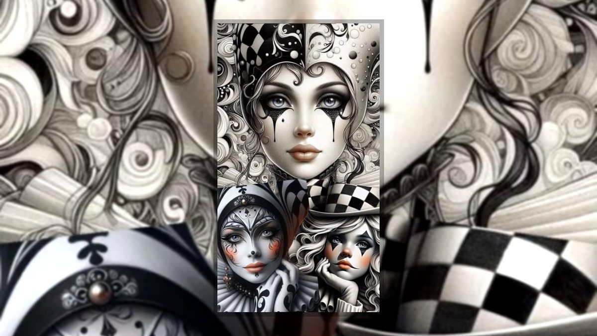 Natali Sanders: Farsangolások című vers illusztrációja a Múzsák Könyvtárában