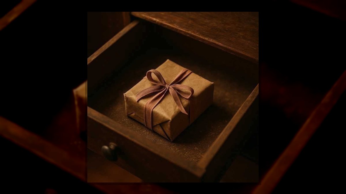 Zsuzsanna Bandics: Egy elfelejtett csomag című vers illusztrációja a Múzsák Könyvtárában