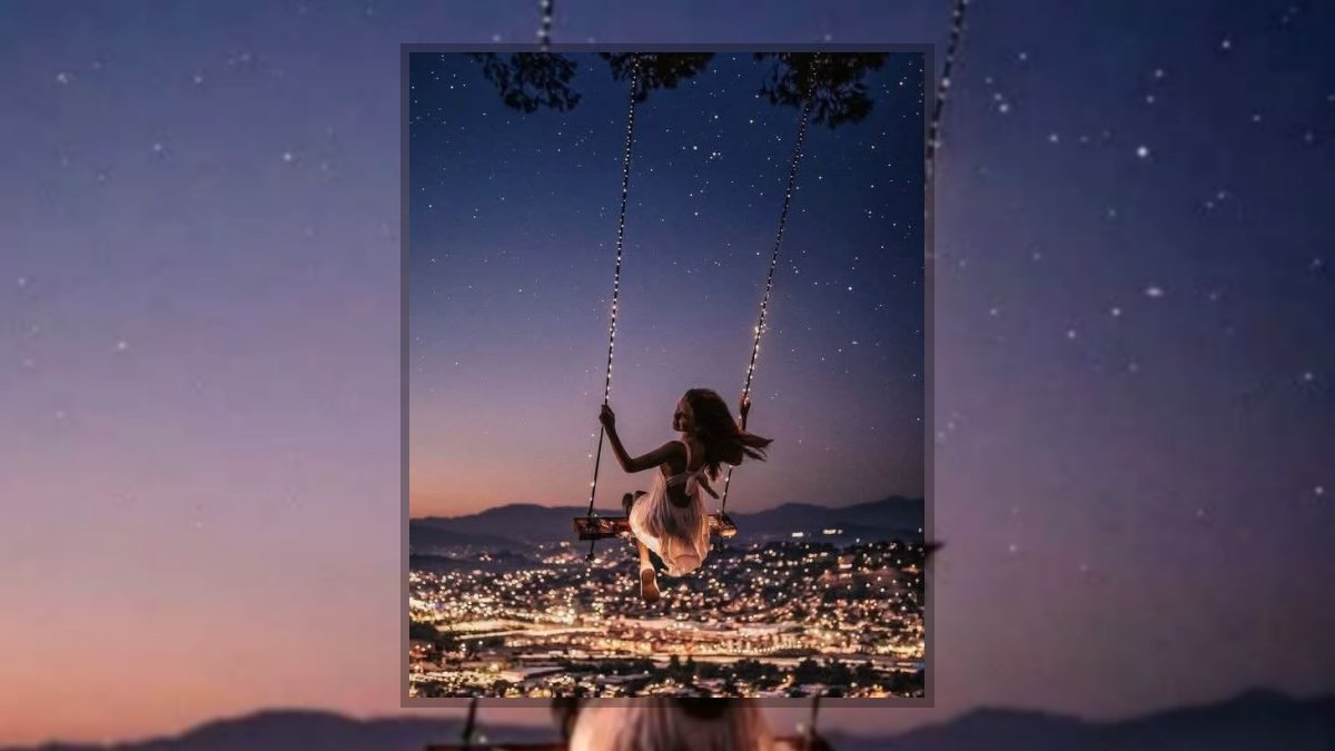 Vasasné Koszla Beáta: Hinta című vers illusztrációja a Múzsák Könyvtárában