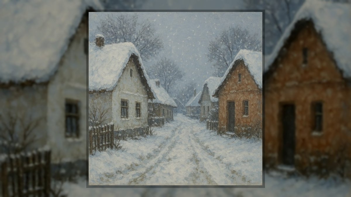 Antal Izsó: Téli haiku című vers illusztrációja a Múzsák Könyvtárában