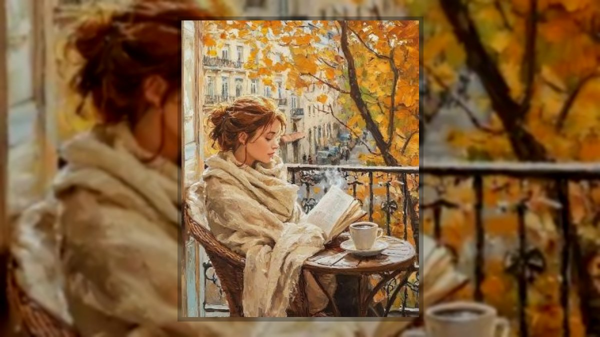 Gábor Edit: Reggel című vers illusztrációja a Múzsák Könyvtárában