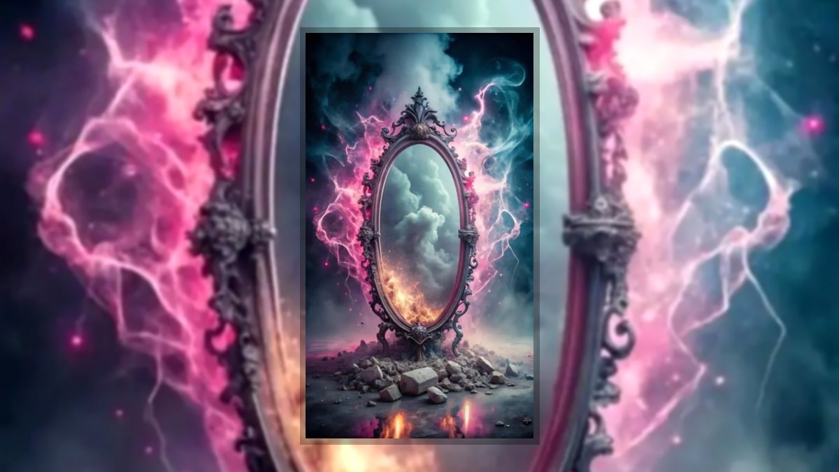 Gábor Edit: Varázstükör című vers illusztrációja a Múzsák Könyvtárában