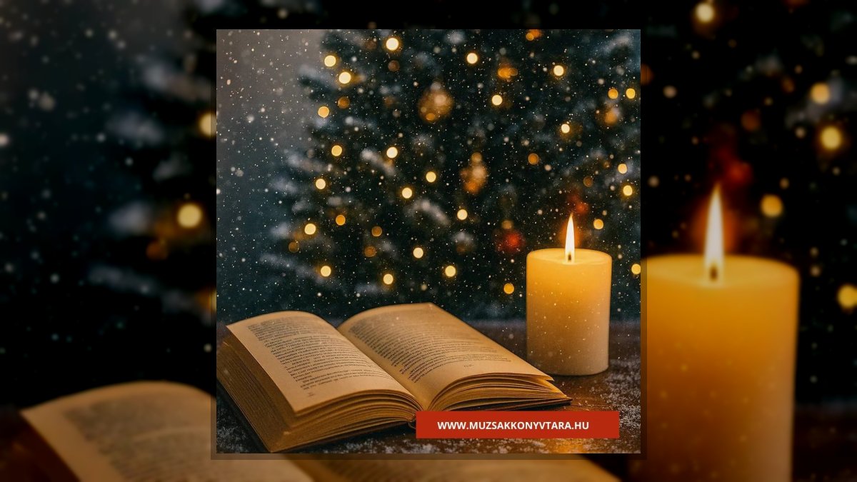 Gábor Edit: Advent első gyertyája című vers illusztrációja a Múzsák Könyvtárában