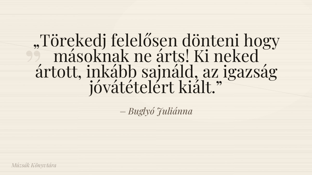 Buglyó Juliánna idézet illusztrációja a Múzsák Könyvtárában