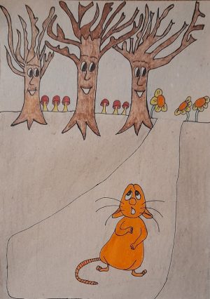 Bubrik Zseraldina: Világgá mentem című mese illusztrációja a Múzsák Könyvtárában