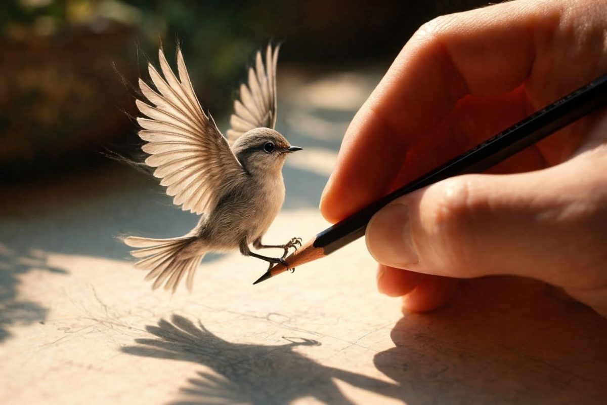 K. Barbara: Mit tehetek? című vers illusztrációja a Múzsák Könyvtárában