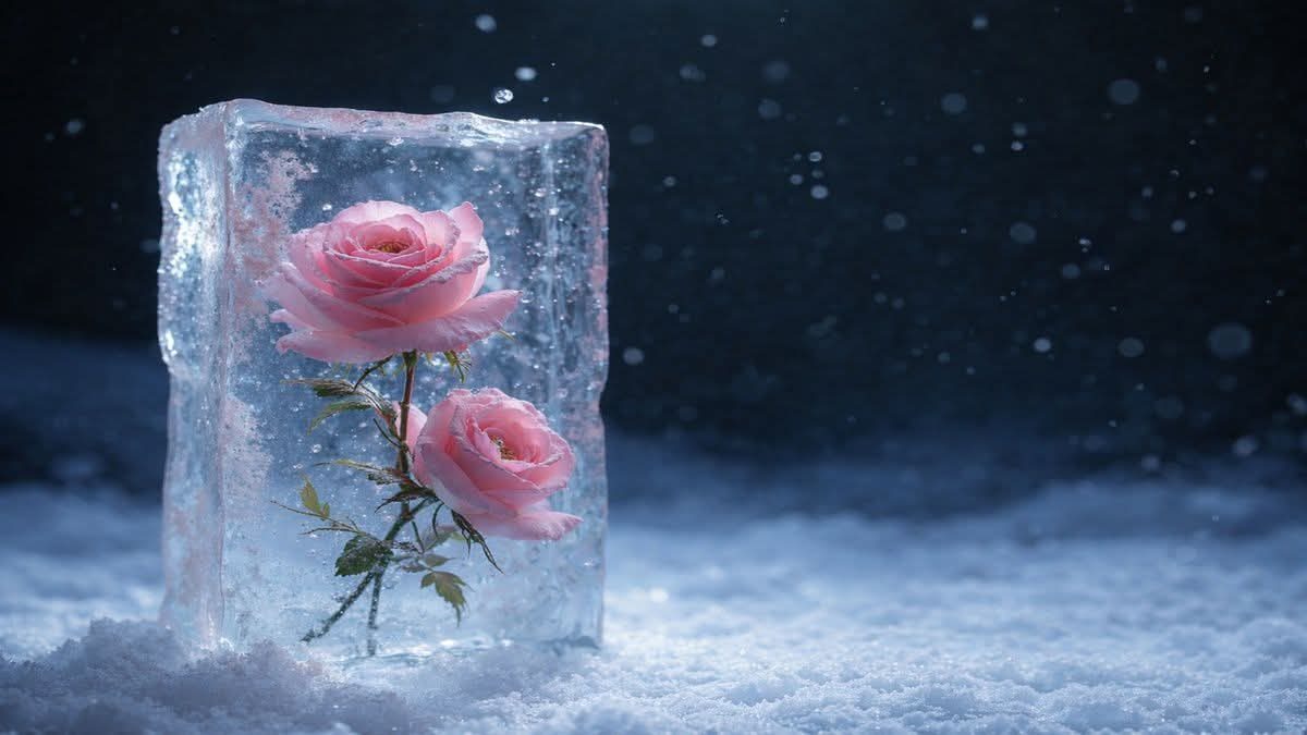 Kollár Kornélia: Jégvirág című vers illusztrációja a Múzsák Könyvtárában