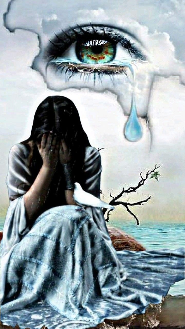 Mihályné Tordai: Fájdalom című vers illusztrációja a Múzsák Könyvtárában