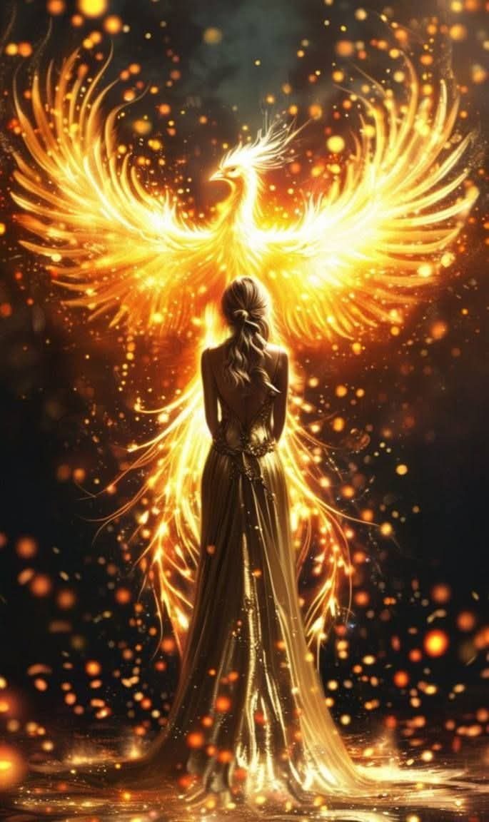 Soósné Balassa Eszter: Főnix című vers illusztrációja a Múzsák Könyvtárában