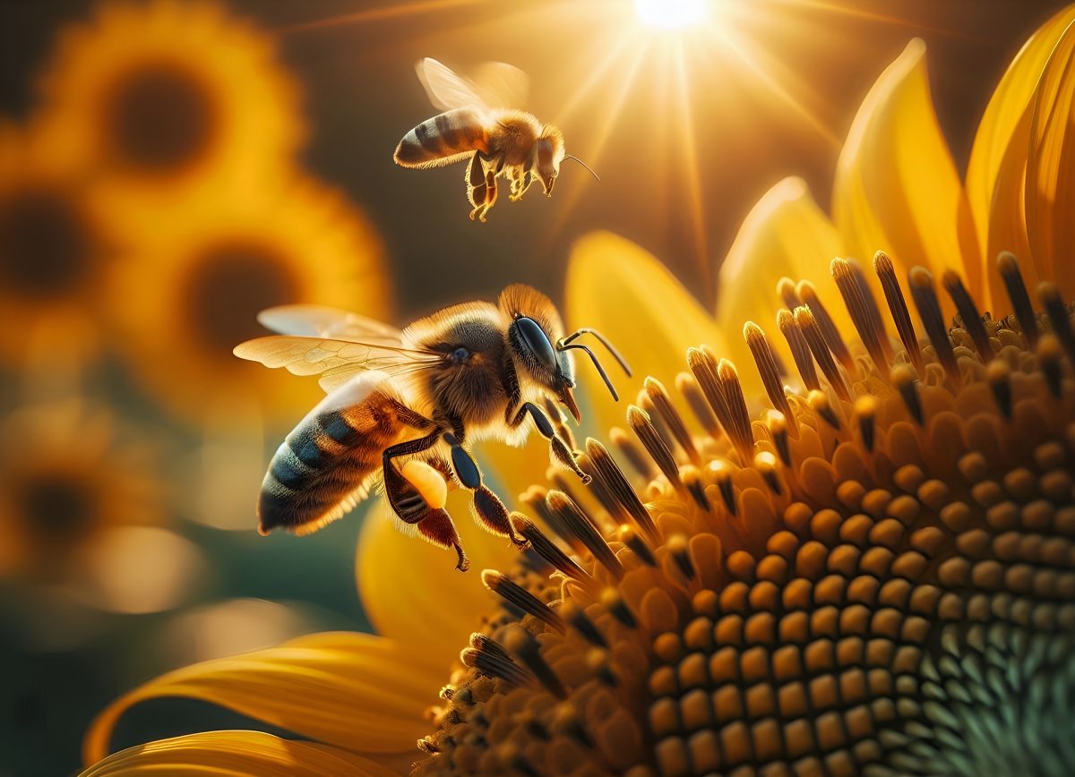 Halászné Magyar Márta: Méhbarát haikuk című vers illusztrációja a Múzsák Könyvtárában