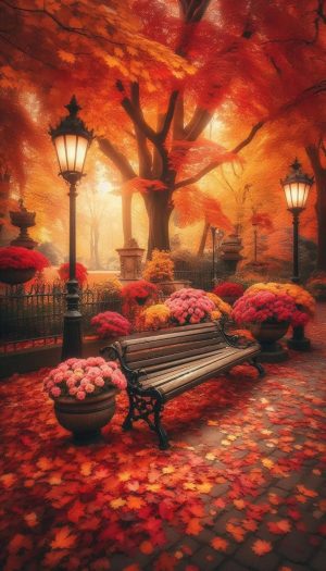 Gábor Edit: Az év utolsó virágai című vers illusztrációja a Múzsák Könyvtárában