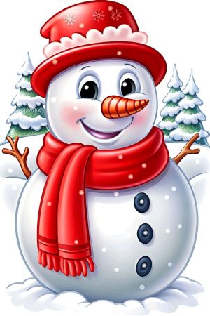 Márkus Katalin/Kata/: Hóember című mese illusztrációja a Múzsák Könyvtárában