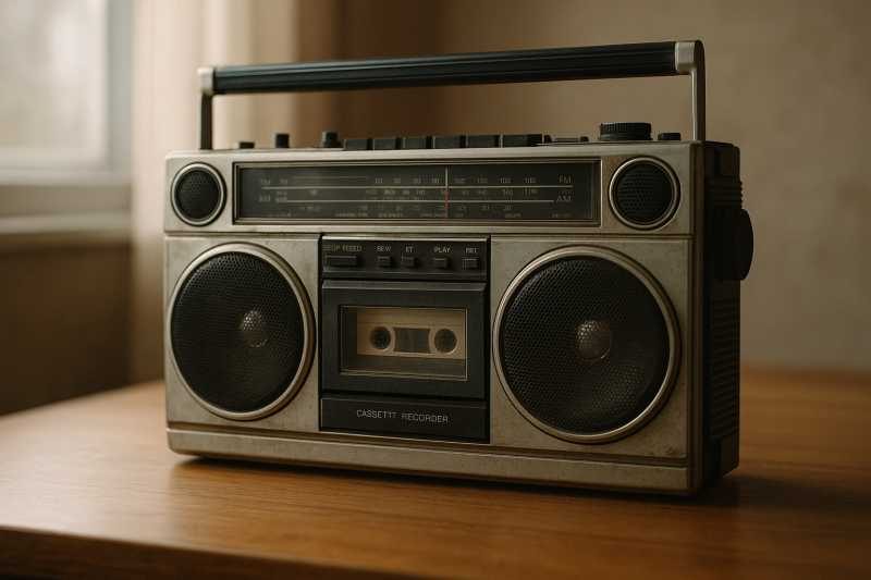 Gyólay Karolina: Zene a rádióból című vers illusztrációja a Múzsák Könyvtárában