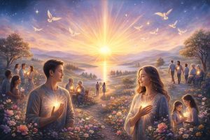 Elias Axel Reid: A szeretet című vers illusztrációja a Múzsák Könyvtárában