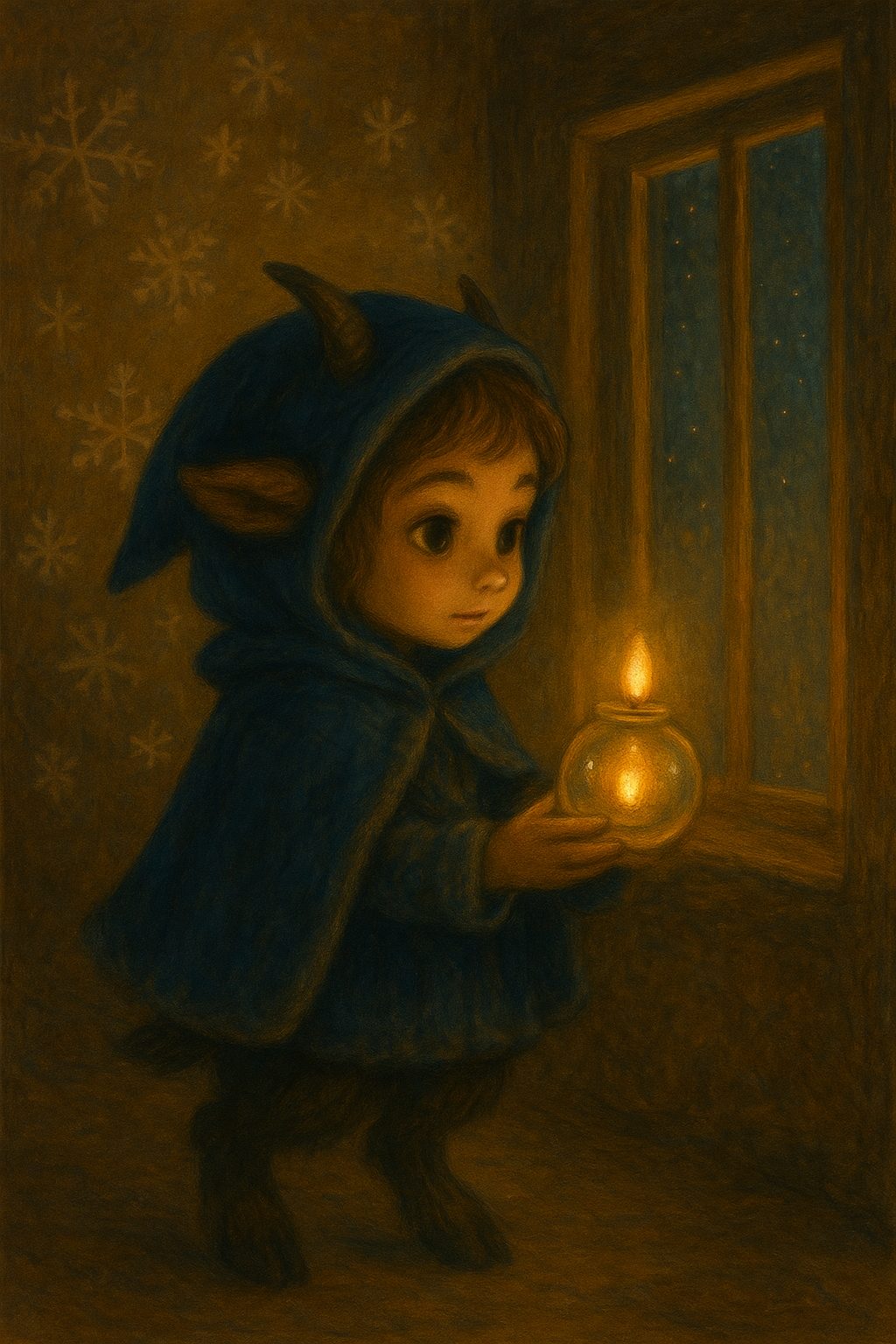 Varga-Ipacs Eszter: Kremp és a szívfény üveggolyó című novella illusztrációja a Múzsák Könyvtárában.