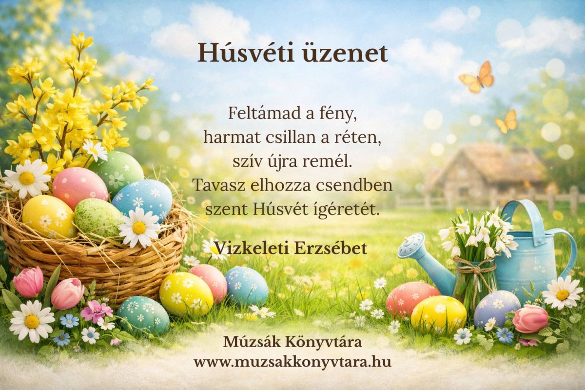 Vizkeleti Erzsébet: Húsvéti üzenet című vers illusztrációja a Múzsák Könyvtárában