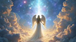 Vasasné Koszla Beáta: Angyal című vers illusztrációja a Múzsák Könyvtárában