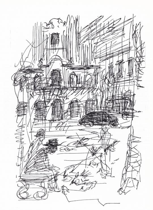 Híres B Ede: Élet dobbanások I. című novella illusztrációja a Múzsák Könyvtárában.