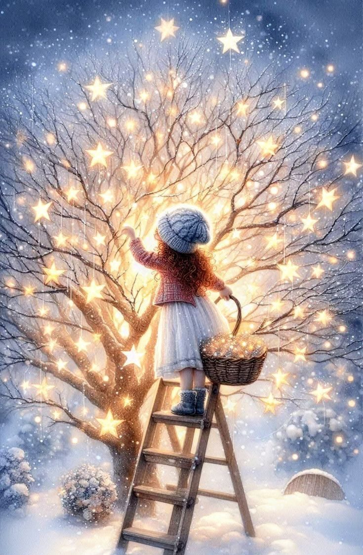 Aurora Amelia Joplin: Eszmi, a csillagfa angyala című novella illusztrációja a Múzsák Könyvtárában.