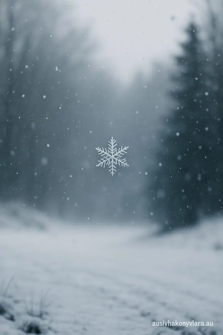 Gábor Edit: Hópehely című vers illusztrációja a Múzsák Könyvtárában