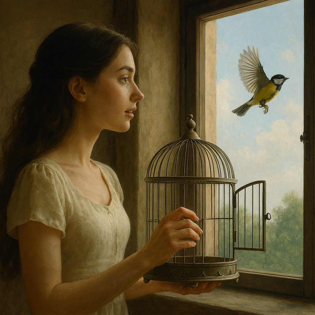 Antal Izsó: Engedj el című vers illusztrációja a Múzsák Könyvtárában