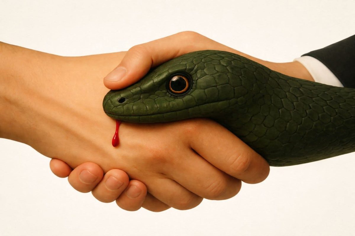 Soósné Balassa Eszter: Álszent ember című vers illusztrációja a Múzsák Könyvtárában