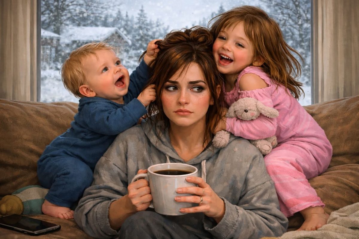 Vasasné Koszla Beáta: Anyává válni című vers illusztrációja a Múzsák Könyvtárában