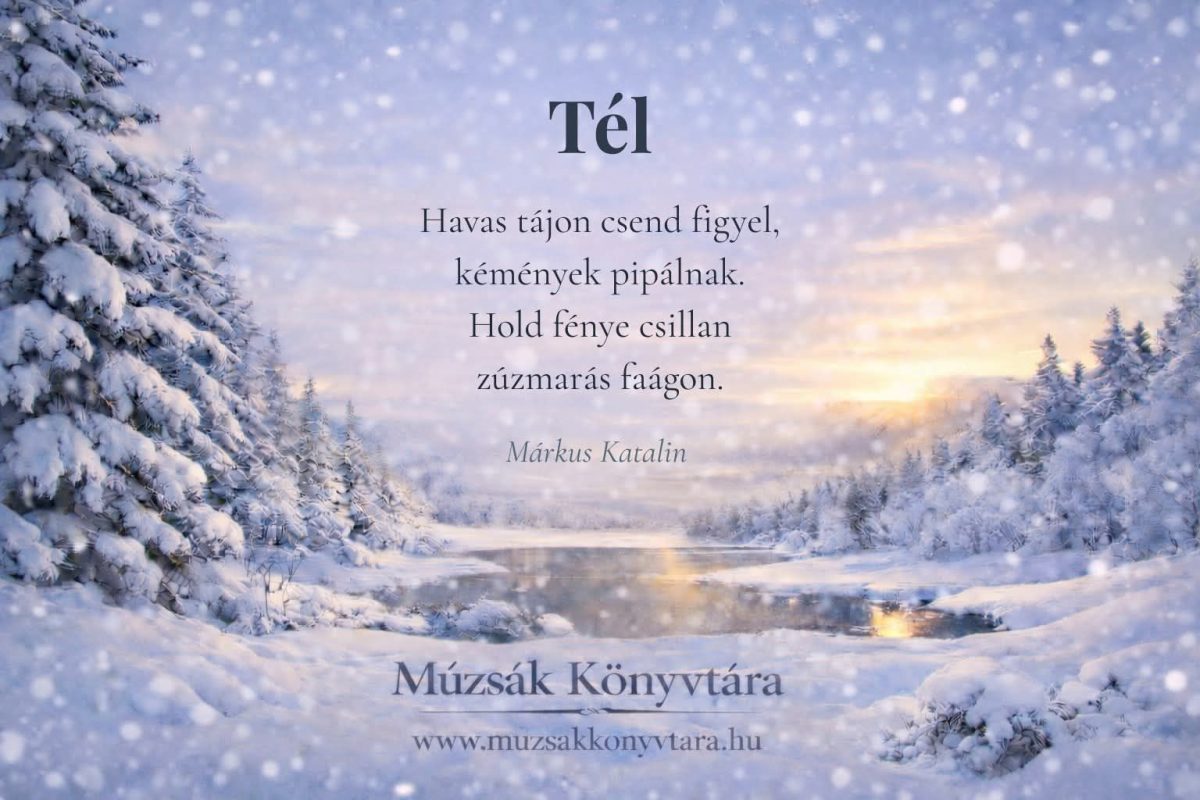 Márkus Katalin/Kata/: Tél című vers illusztrációja a Múzsák Könyvtárában