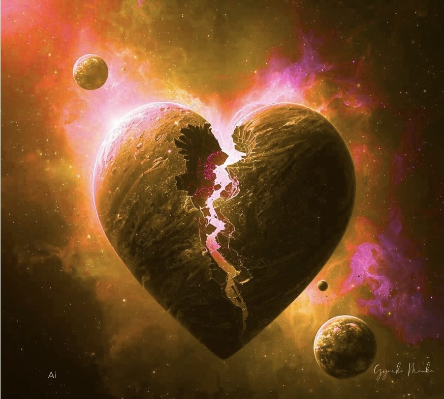 Gyurkó Mónika: Végtelen sodródás című vers illusztrációja a Múzsák Könyvtárában