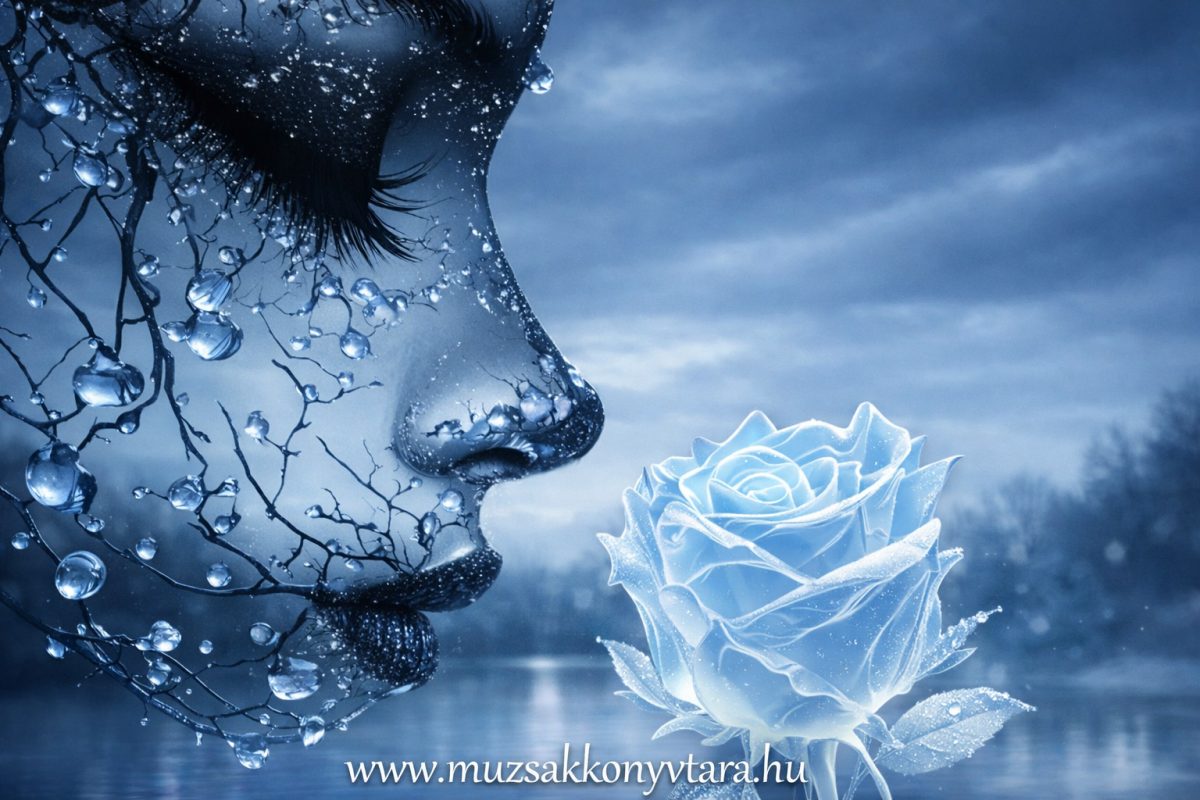 Aurora Amelia Joplin: Holdfény könnyek című vers illusztrációja a Múzsák Könyvtárában