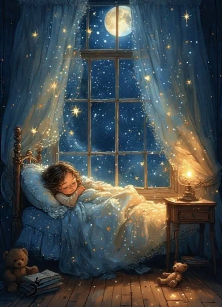 Hanna J. Nagy: Párna alatt őrzött álmok című vers illusztrációja a Múzsák Könyvtárában