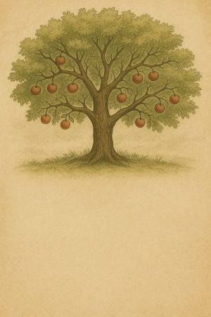 Varga-Ipacs Eszter: Gondok fája című vers illusztrációja a Múzsák Könyvtárában