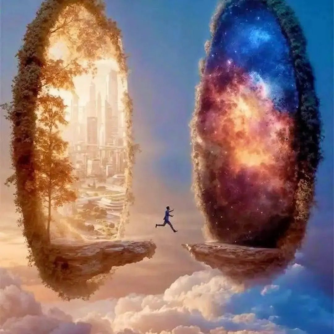 Gábor Edit: Két világ között című vers illusztrációja a Múzsák Könyvtárában